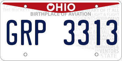 OH license plate GRP3313