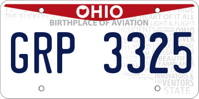 OH license plate GRP3325