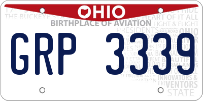 OH license plate GRP3339