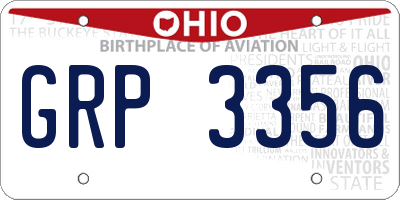 OH license plate GRP3356