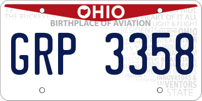 OH license plate GRP3358