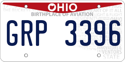 OH license plate GRP3396