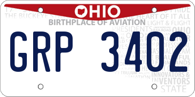 OH license plate GRP3402