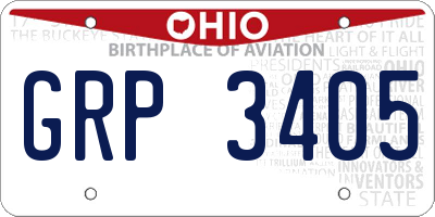 OH license plate GRP3405