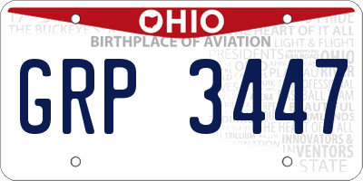 OH license plate GRP3447