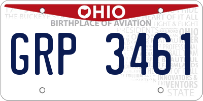 OH license plate GRP3461