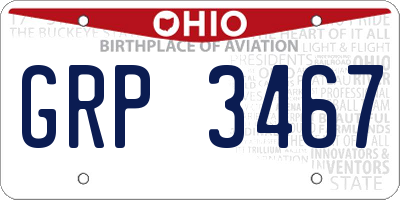 OH license plate GRP3467