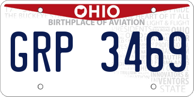 OH license plate GRP3469