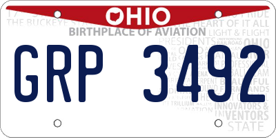 OH license plate GRP3492