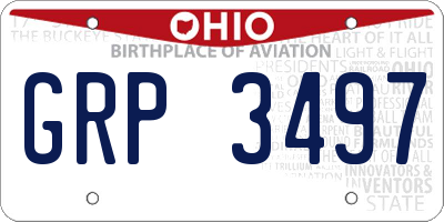 OH license plate GRP3497