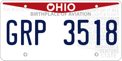 OH license plate GRP3518
