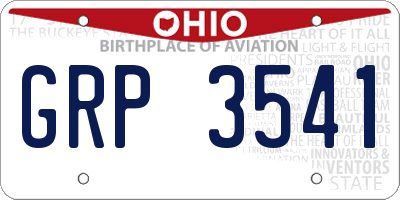 OH license plate GRP3541