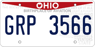 OH license plate GRP3566