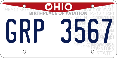 OH license plate GRP3567