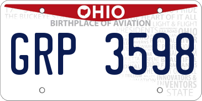 OH license plate GRP3598