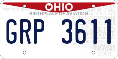 OH license plate GRP3611