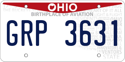 OH license plate GRP3631