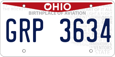 OH license plate GRP3634