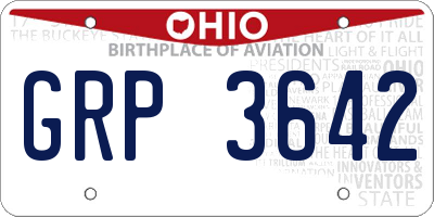 OH license plate GRP3642