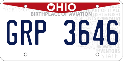 OH license plate GRP3646