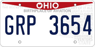 OH license plate GRP3654