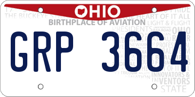 OH license plate GRP3664