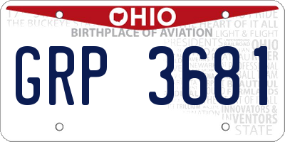 OH license plate GRP3681