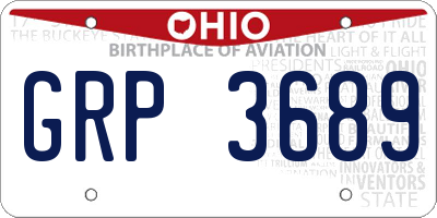 OH license plate GRP3689