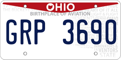 OH license plate GRP3690