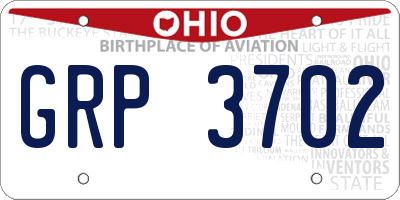 OH license plate GRP3702