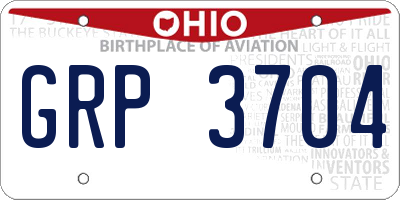 OH license plate GRP3704