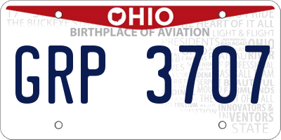 OH license plate GRP3707