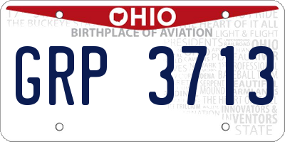 OH license plate GRP3713
