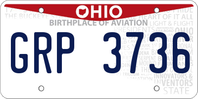 OH license plate GRP3736
