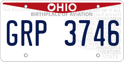 OH license plate GRP3746