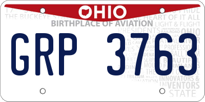 OH license plate GRP3763