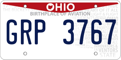 OH license plate GRP3767