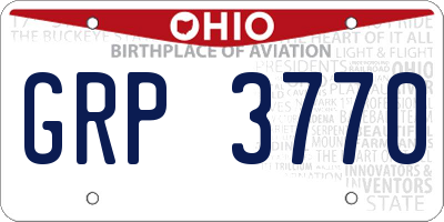 OH license plate GRP3770