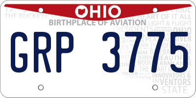 OH license plate GRP3775