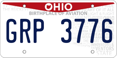 OH license plate GRP3776