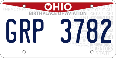 OH license plate GRP3782