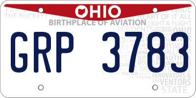 OH license plate GRP3783