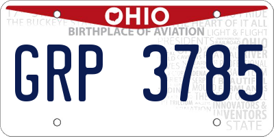 OH license plate GRP3785