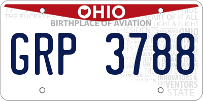 OH license plate GRP3788