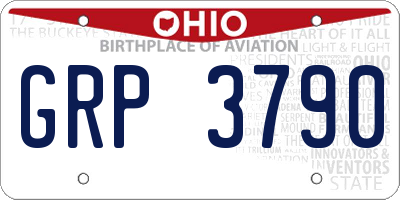 OH license plate GRP3790