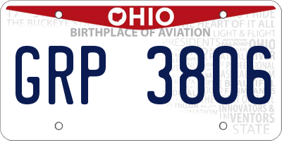OH license plate GRP3806