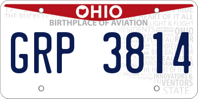 OH license plate GRP3814