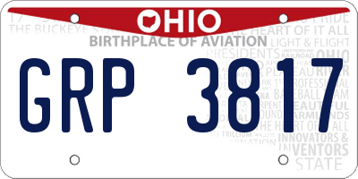 OH license plate GRP3817