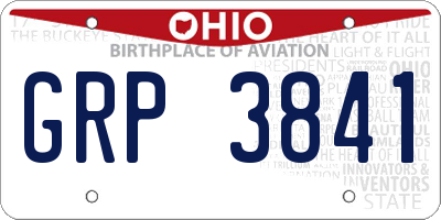 OH license plate GRP3841