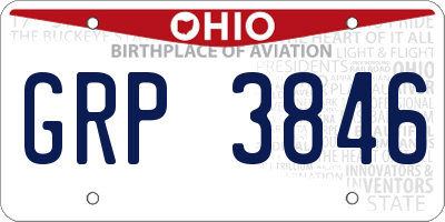 OH license plate GRP3846